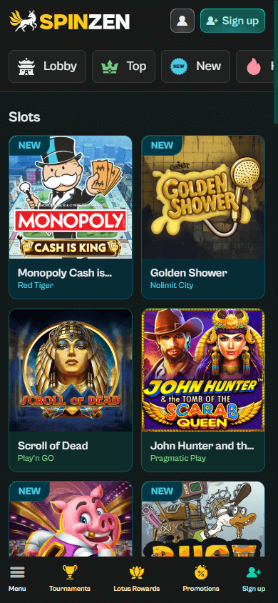Spinzen_Casino_game_gallery_mobile
