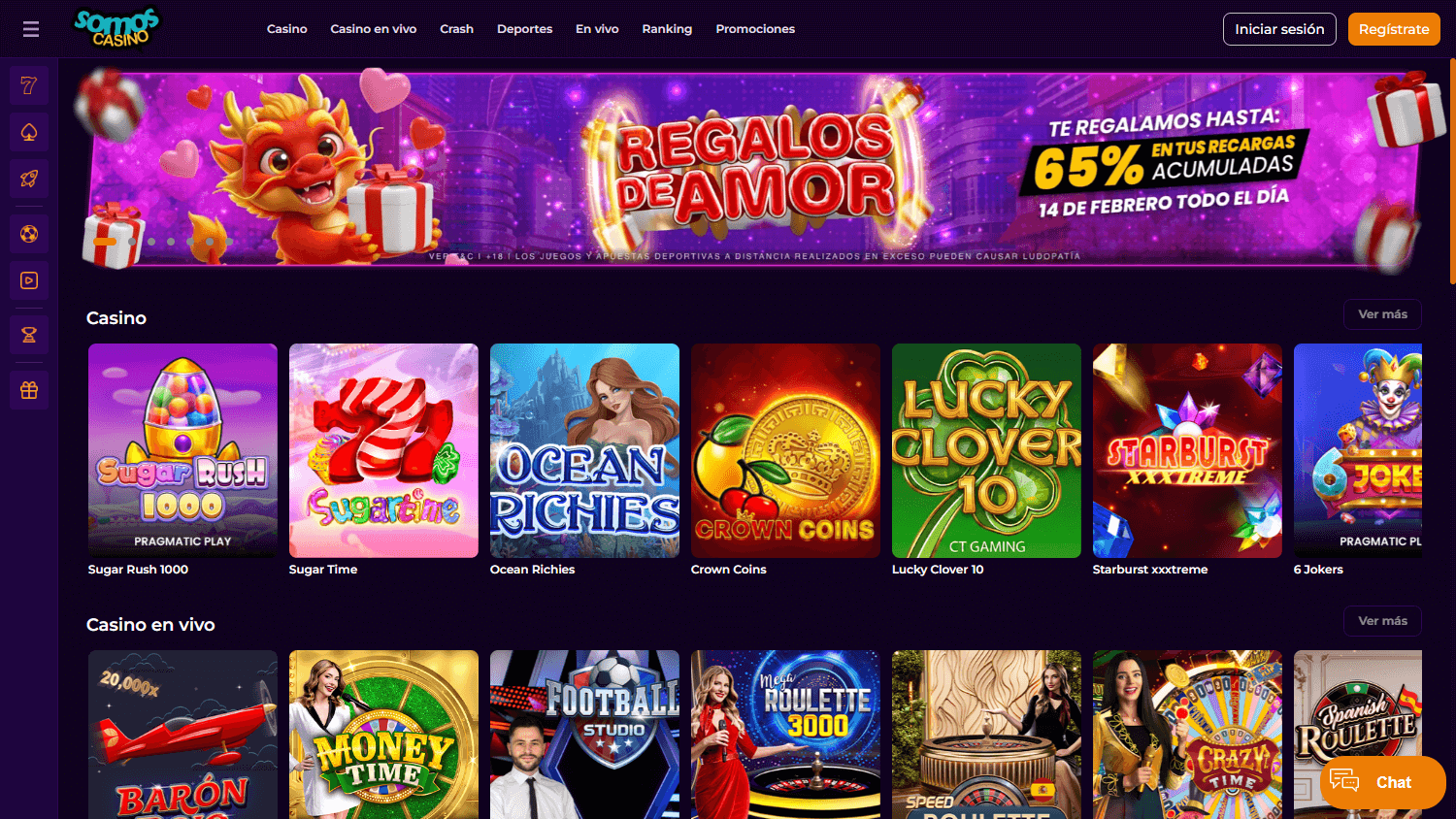 Somos_Casino_homepage_desktop