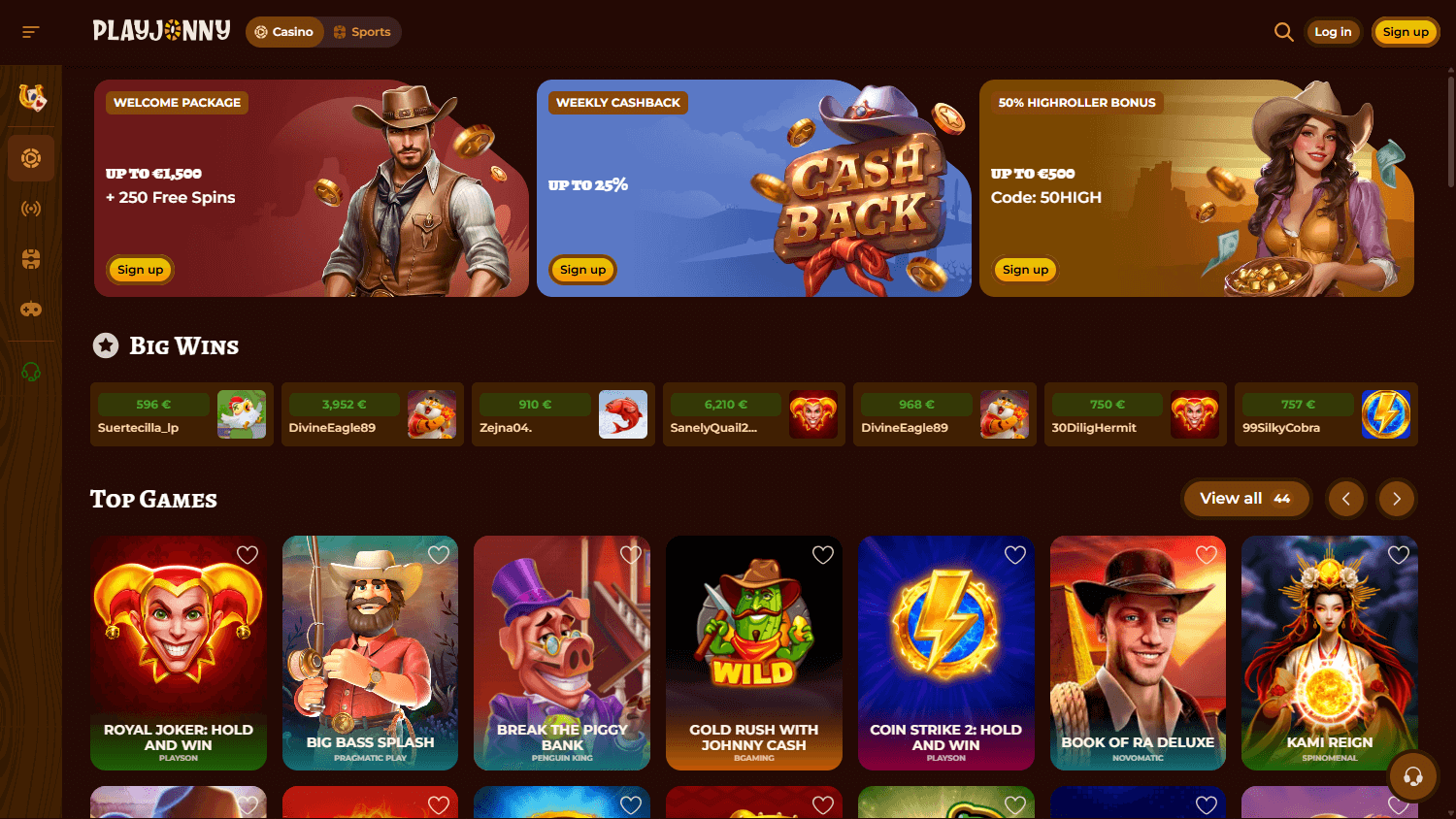 PlayJonny_Casino_homepage_desktop