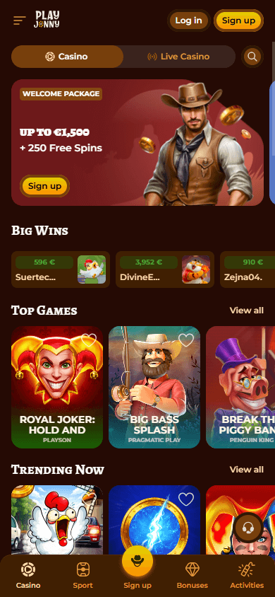 PlayJonny_Casino_homepage_mobile