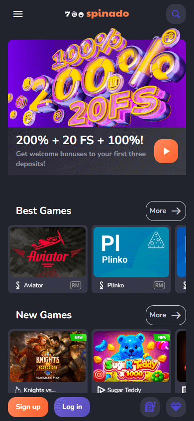 Spinado_Casino_homepage_mobile