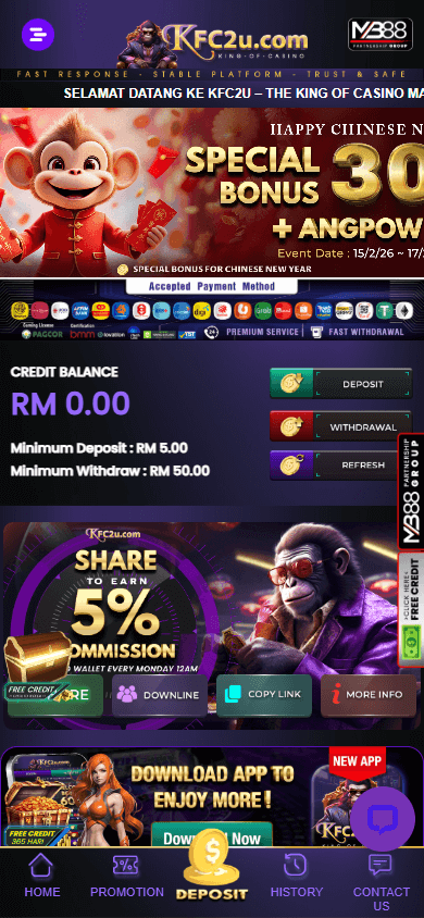 KFC2u_Casino_homepage_mobile