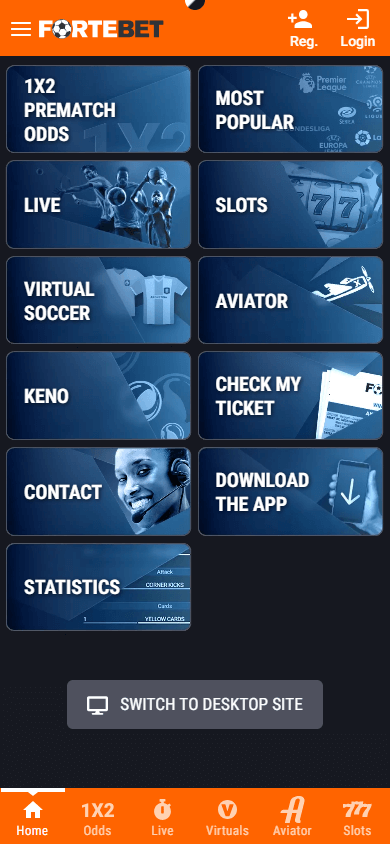 Fortebet_Casino_ZM_homepage_mobile