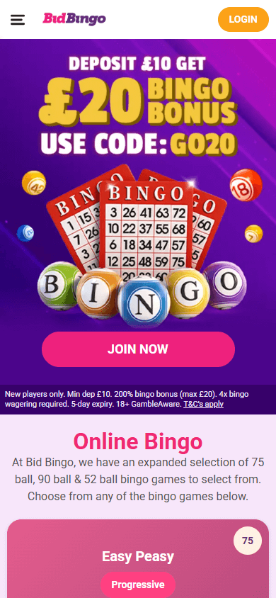 Bid_Bingo_Casino_homepage_mobile