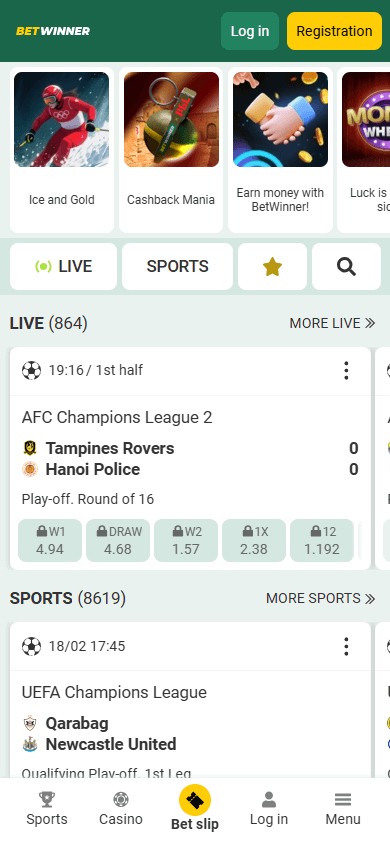 BETWINNER_Casino_homepage_mobile