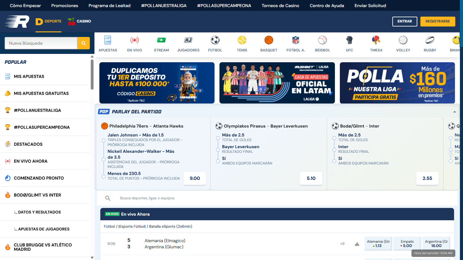 RushBet_Casino_CO_homepage_desktop