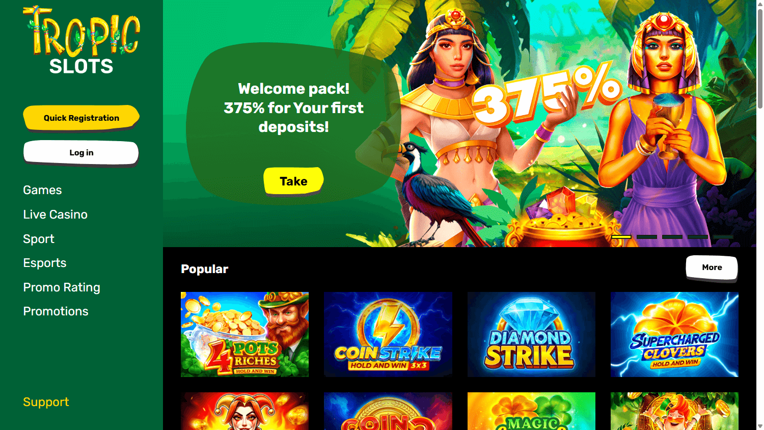 Tropic_Slots_Casino_homepage_desktop