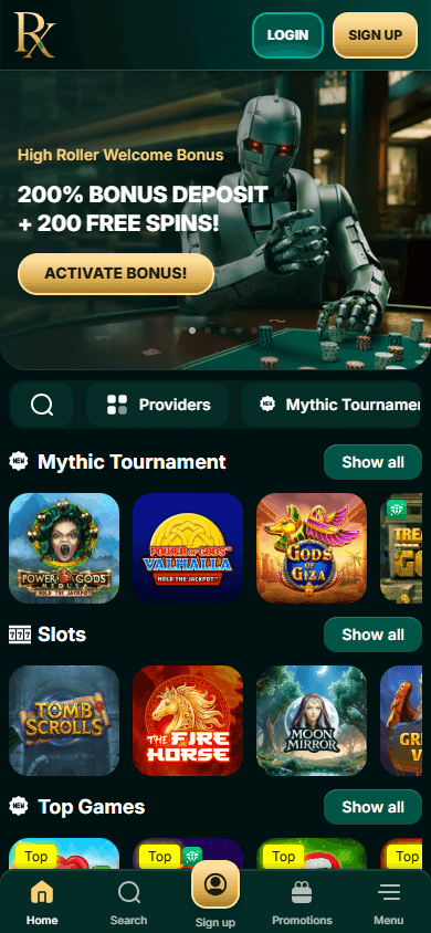 RX_Casino_homepage_mobile