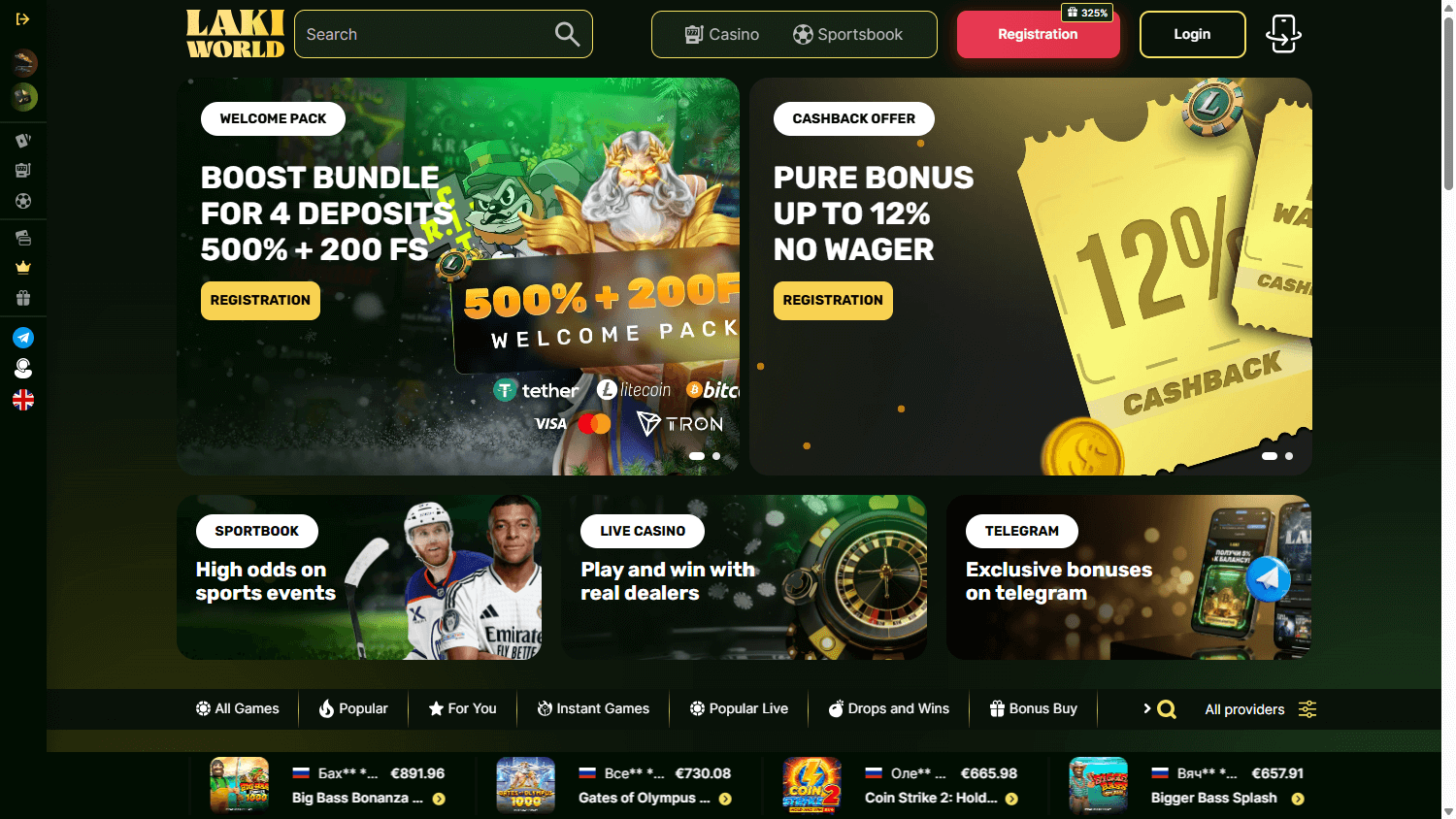 Laki_Casino_homepage_desktop