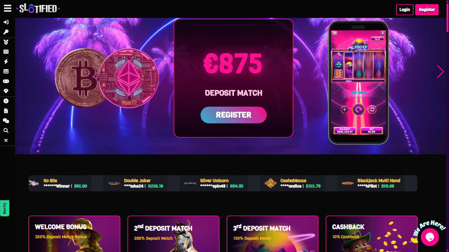 Slotified_Casino_homepage_desktop
