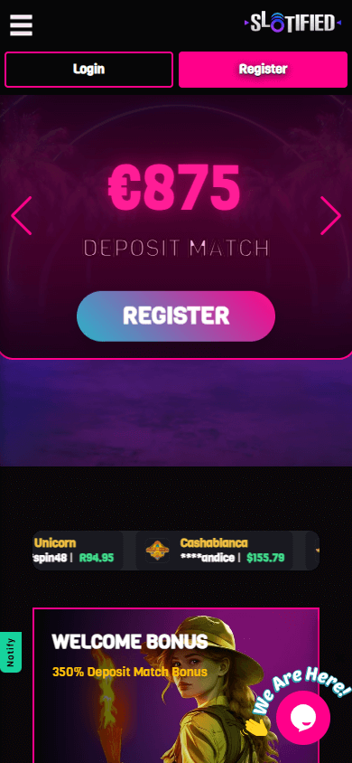 Slotified_Casino_homepage_mobile
