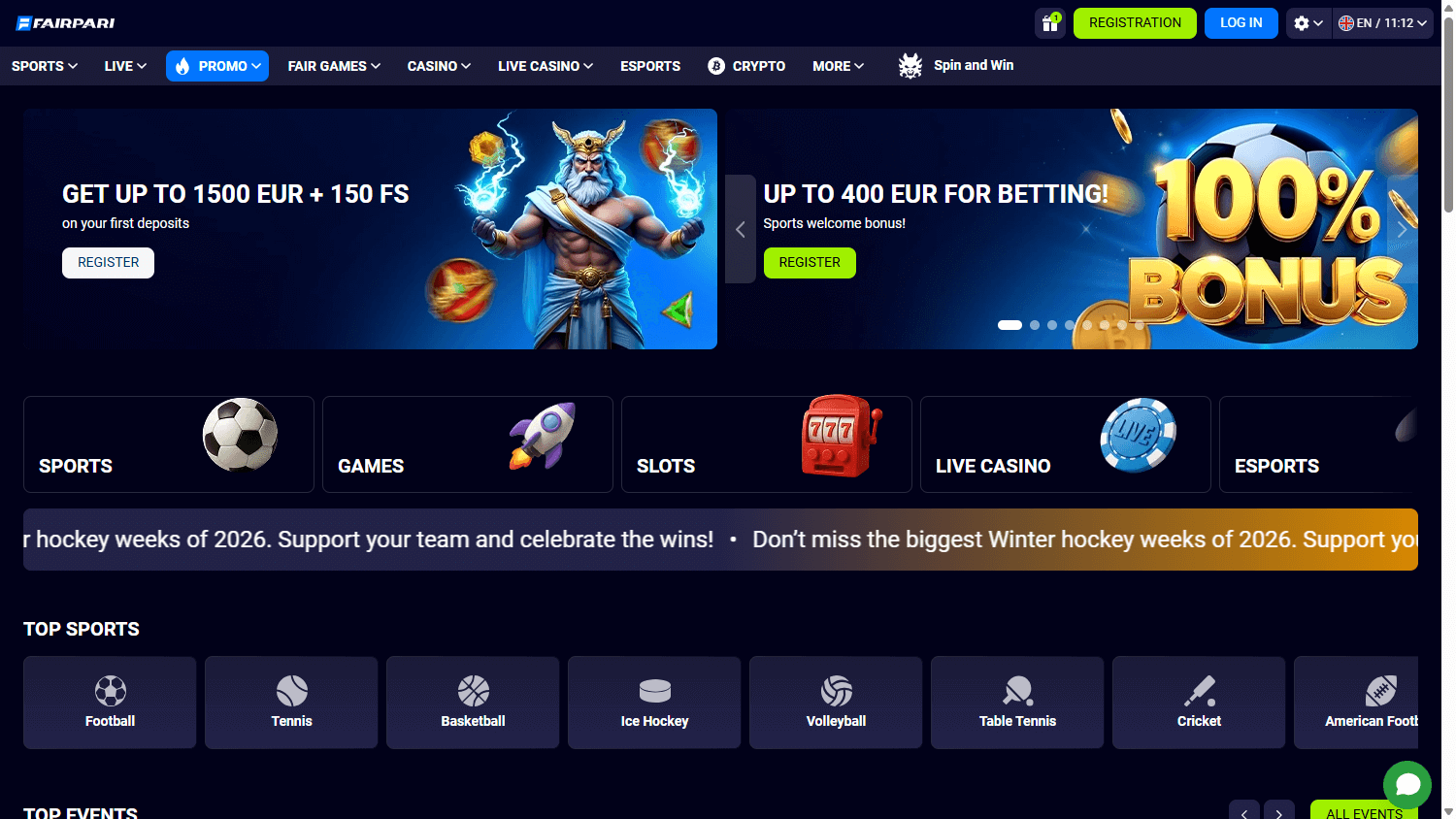 FairPari_Casino_homepage_desktop