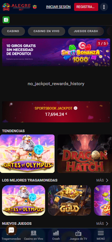 ALEGREBET_Casino_homepage_mobile