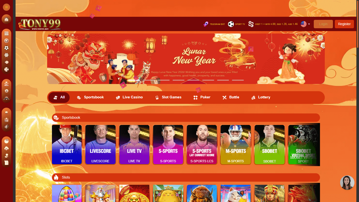 Tony99_Casino_homepage_desktop