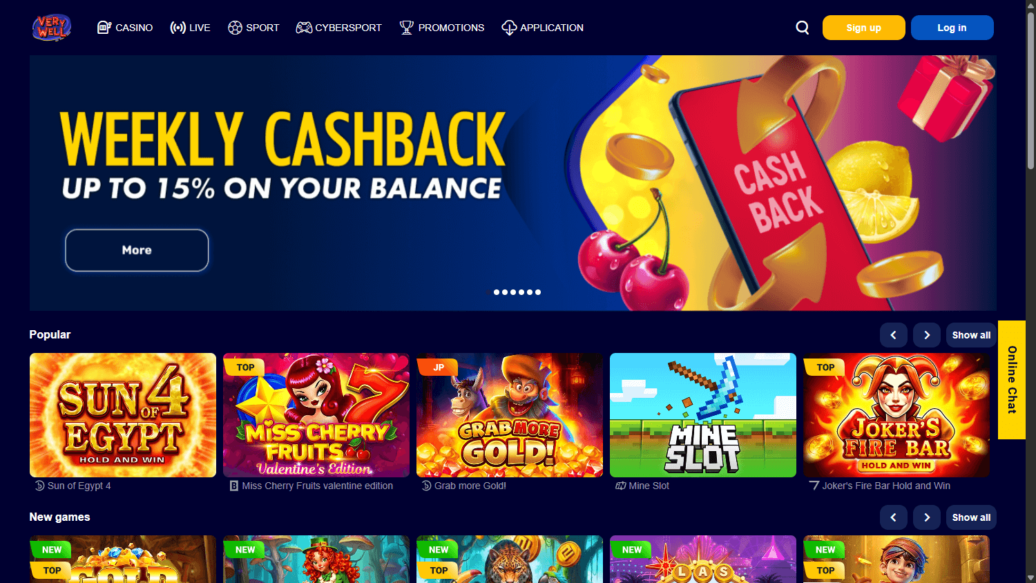 VeryWell_Casino_homepage_desktop