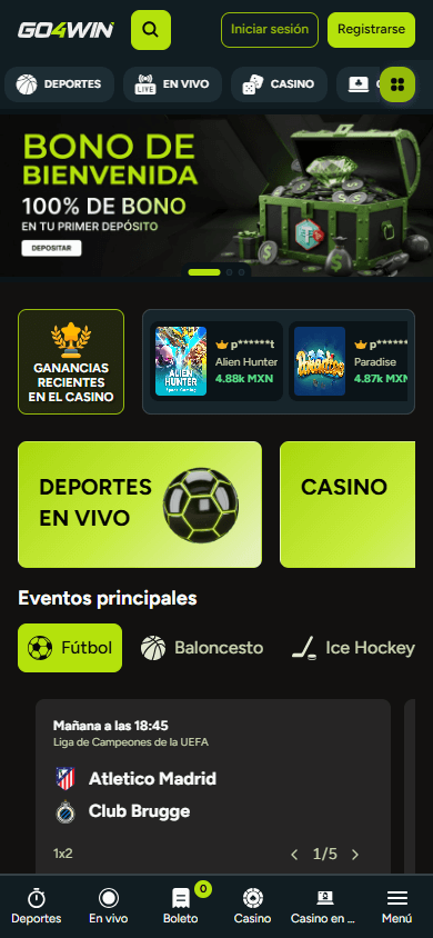 Go4Win_Casino_homepage_mobile