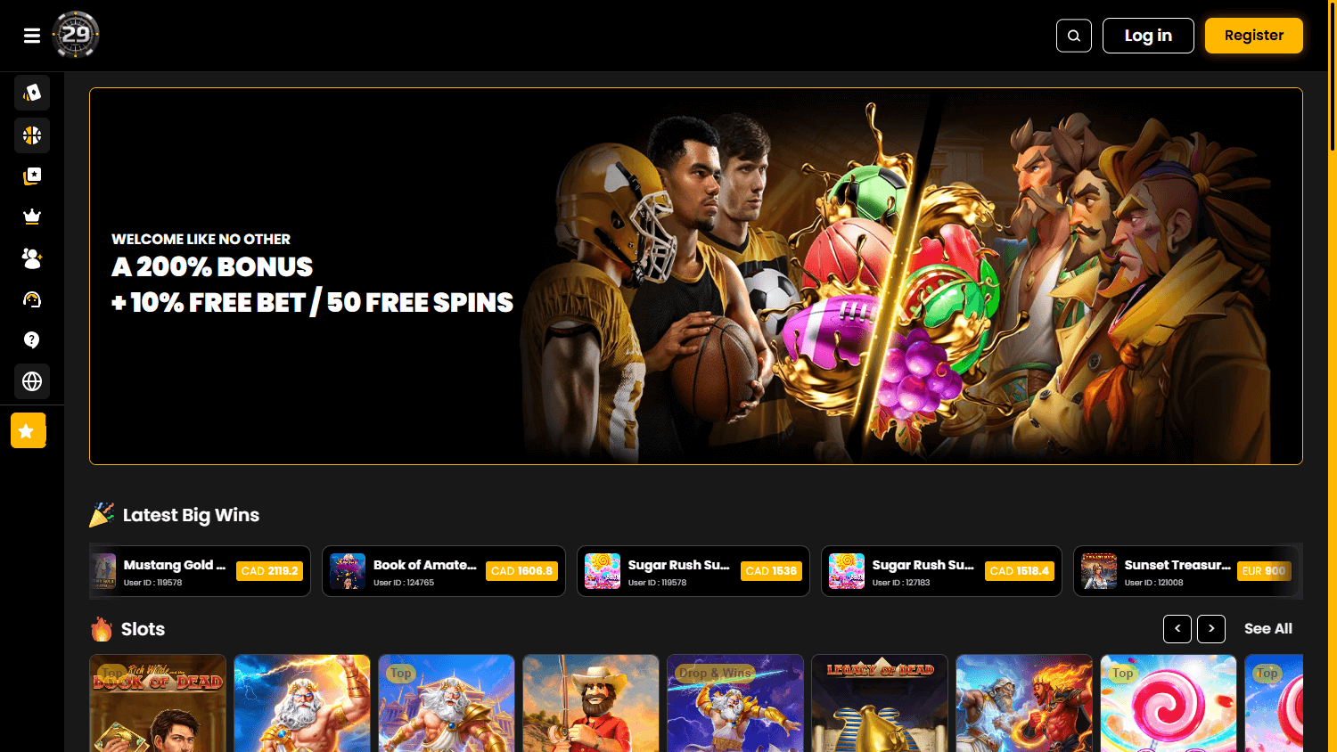 29Black_Casino_homepage_desktop
