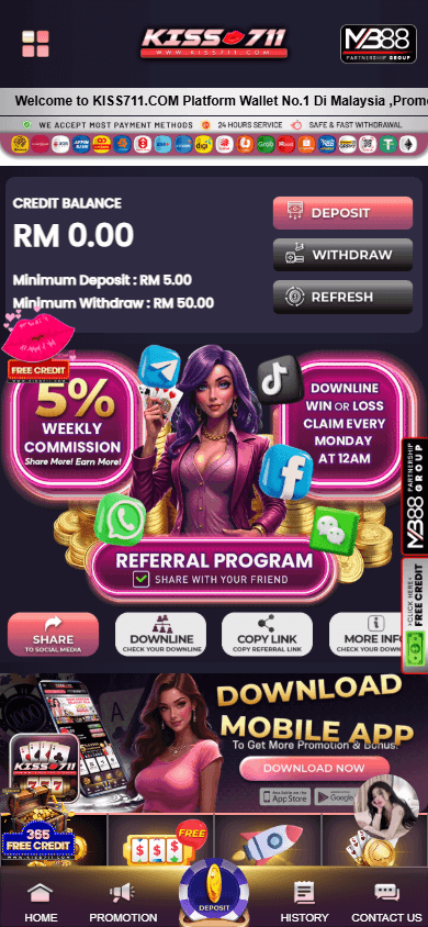 Kiss711_Casino_homepage_mobile