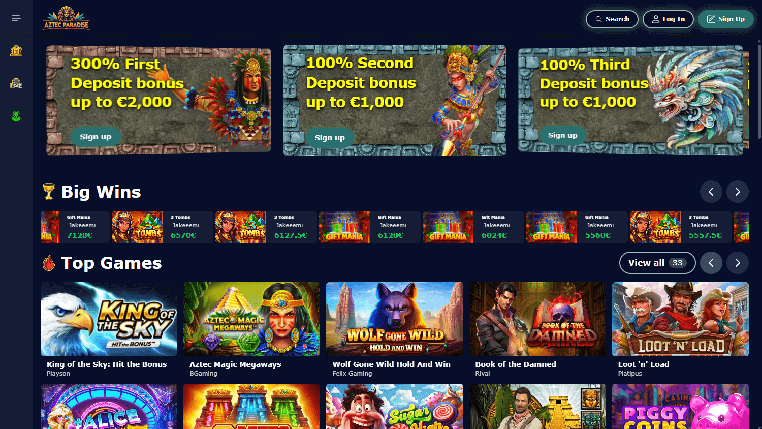 Aztecparadise_Casino_homepage_desktop