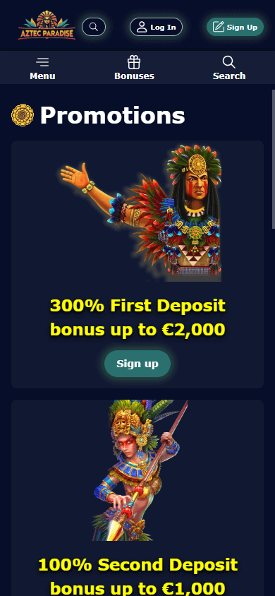Aztecparadise_Casino_promotions_mobile