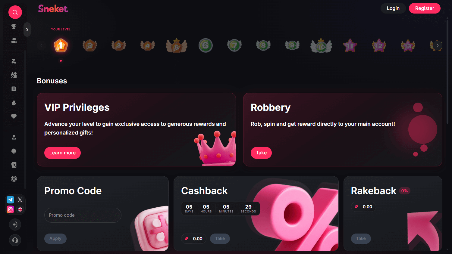Sneket_Casino_promotions_desktop