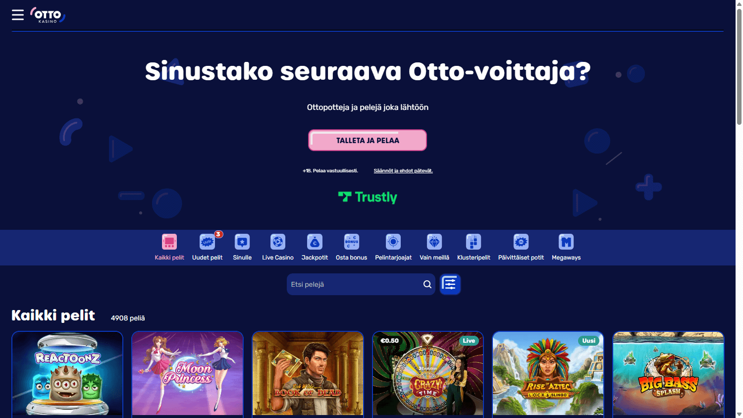 Otto_Casino_homepage_desktop