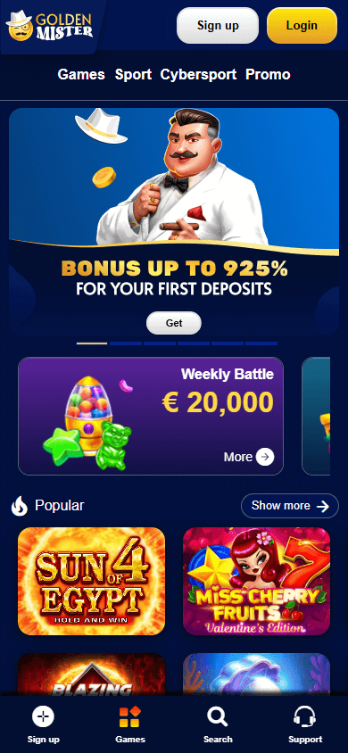 Golden_Mister_Casino_homepage_mobile