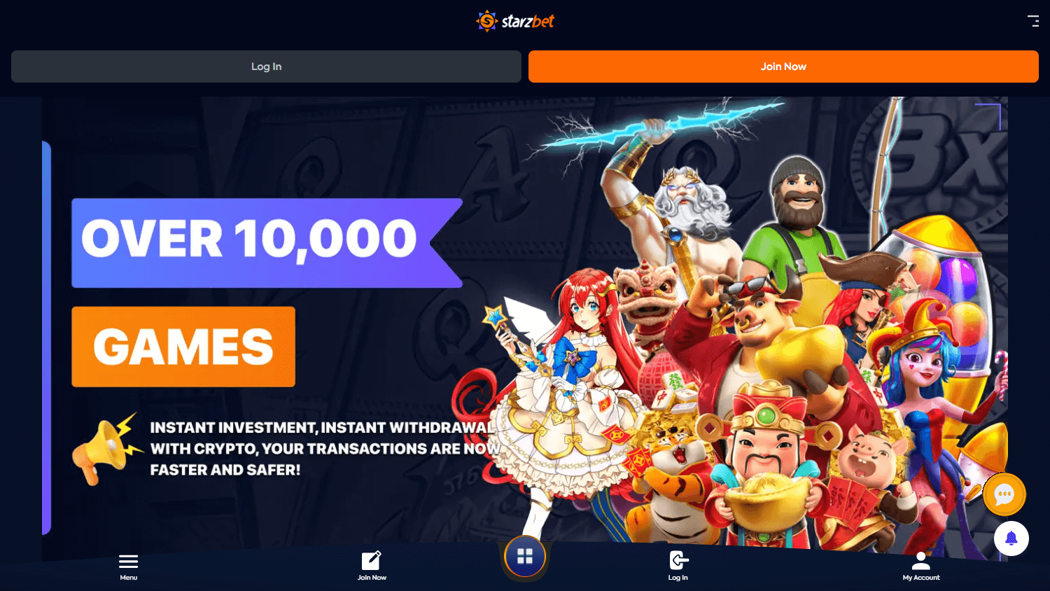Starzbet_Casino_homepage_desktop