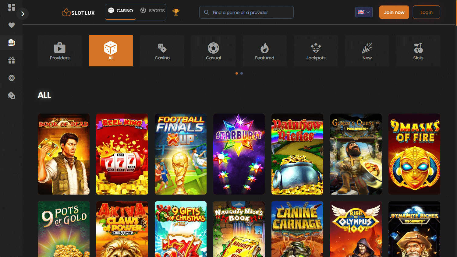 SlotLux_Casino_game_gallery_desktop