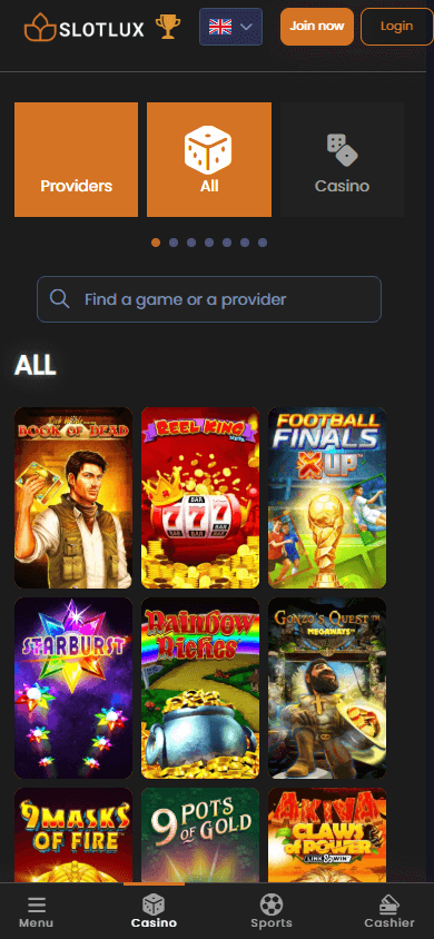 SlotLux_Casino_game_gallery_mobile
