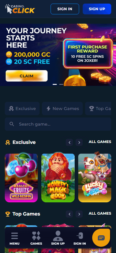 Casino_Click_homepage_mobile