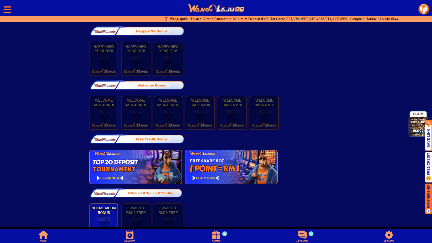 wanglaju88_casino_promotions_desktop