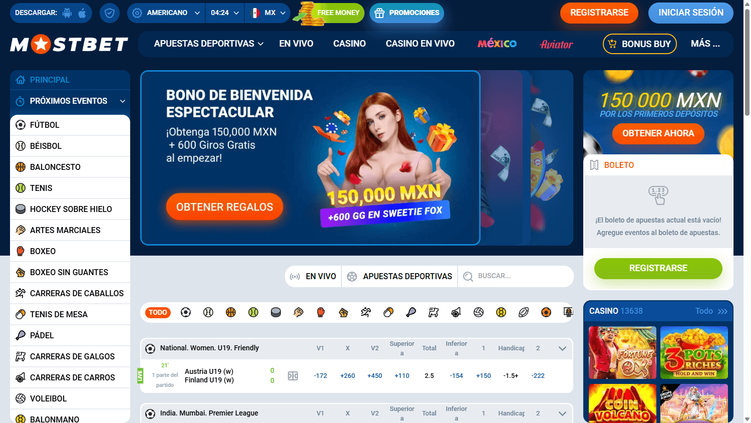 mostbet_casino_mx_homepage_desktop
