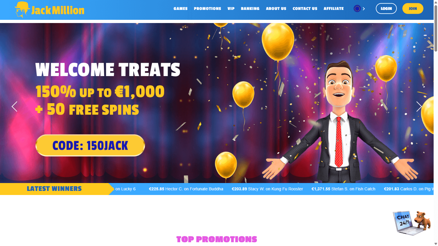 jackmillion_casino_homepage_desktop