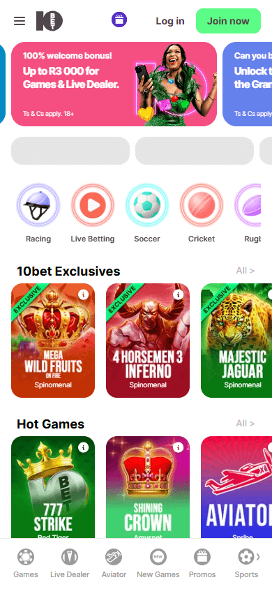 10bet_casino_za_homepage_mobile