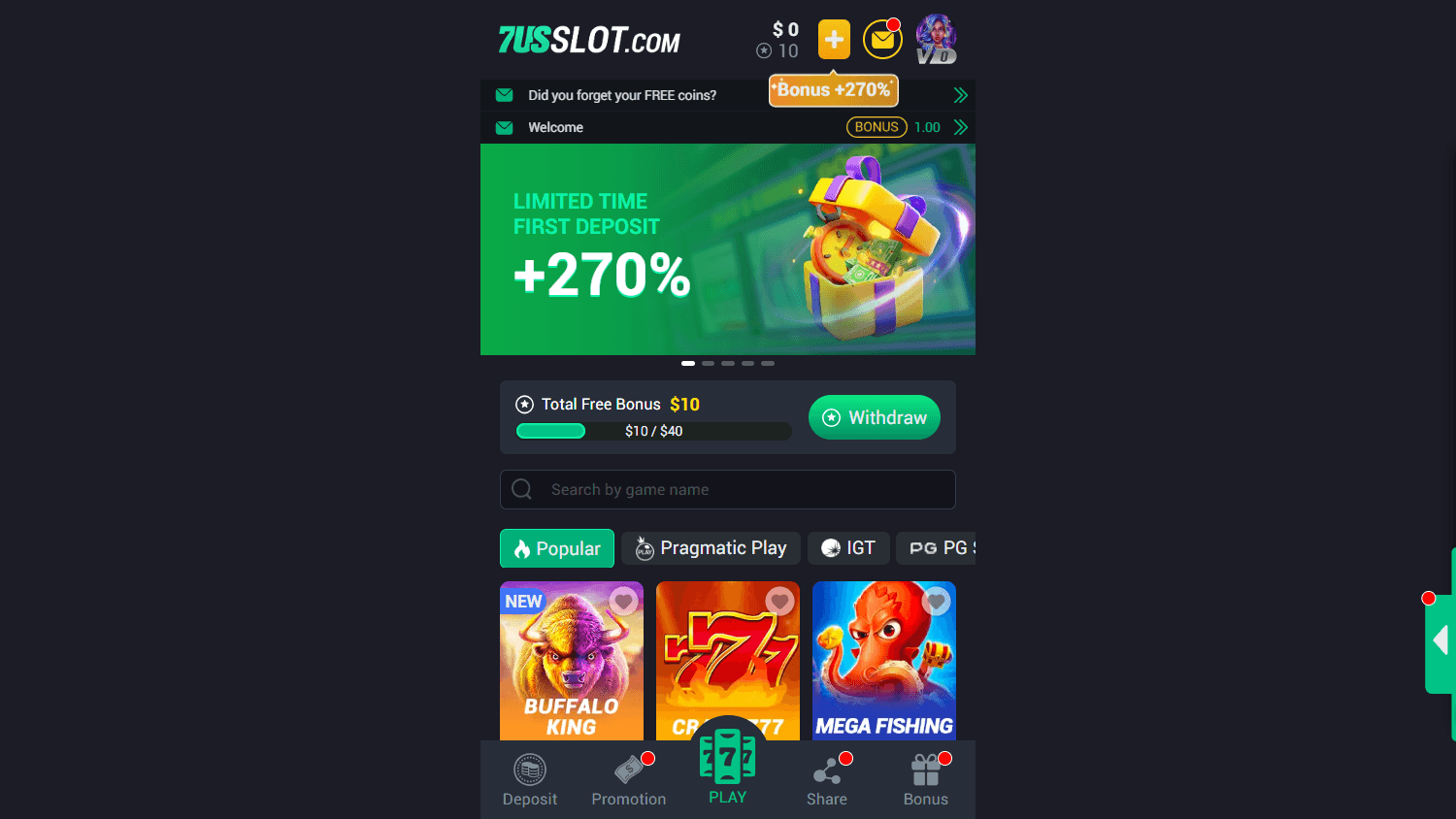 7uslot_casino_homepage_desktop