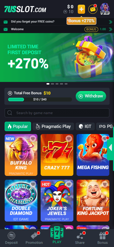 7uslot_casino_homepage_mobile