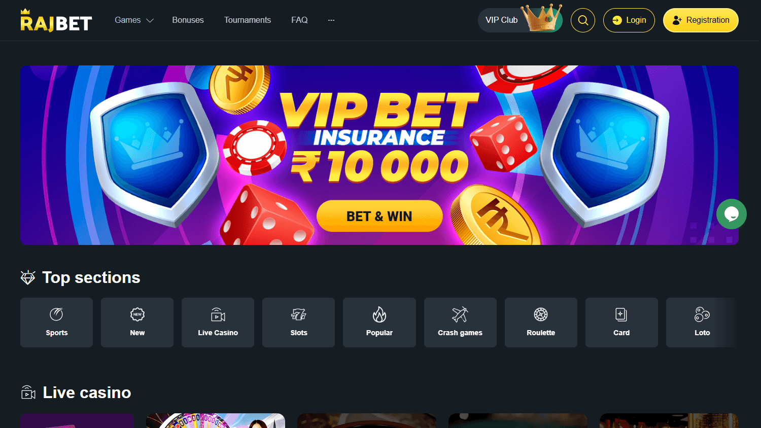 rajbet_casino_homepage_desktop