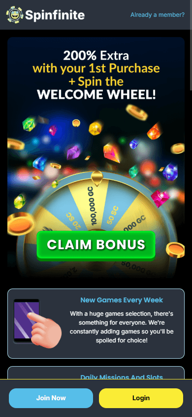 spinfinite_casino_homepage_mobile