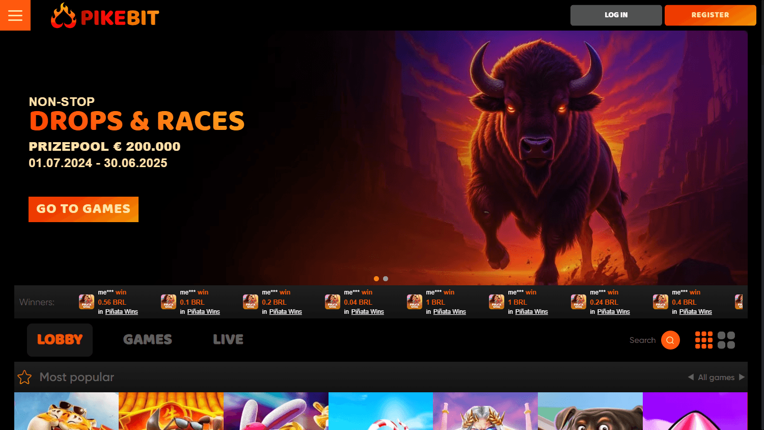 Pikebit_Casino_homepage_desktop