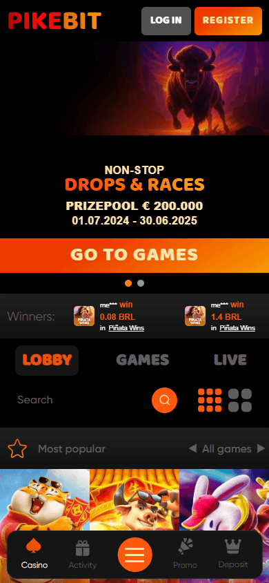 Pikebit_Casino_homepage_mobile