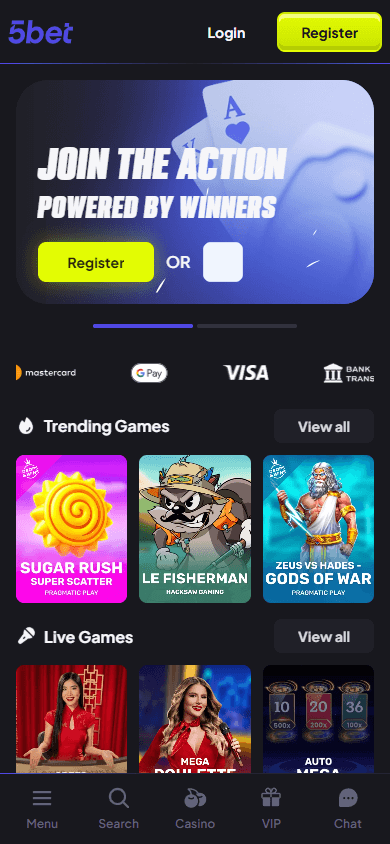 5bet_casino_homepage_mobile