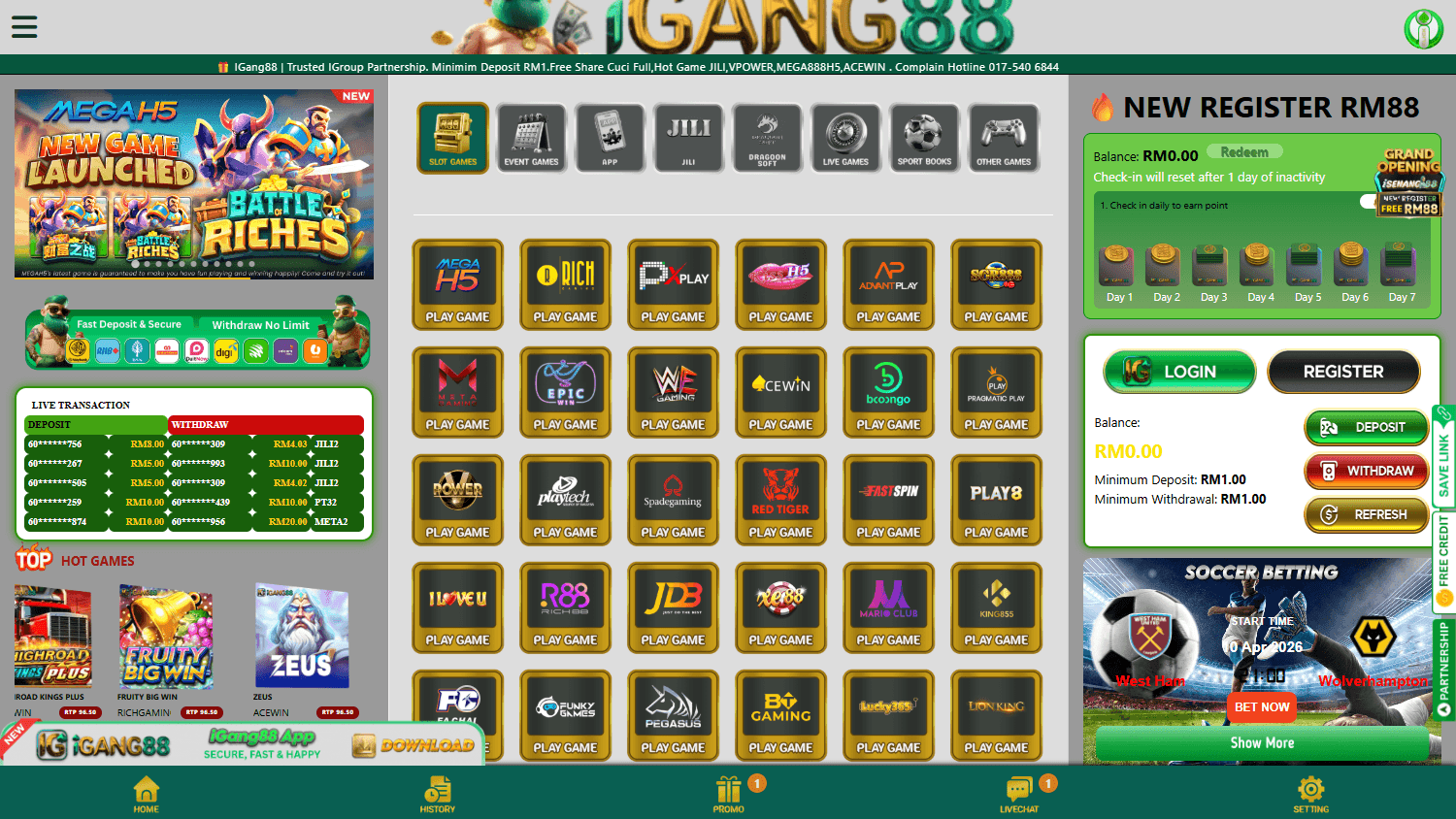 igang88_casino_homepage_desktop