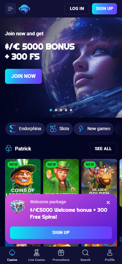 SpinJo_Casino_homepage_mobile