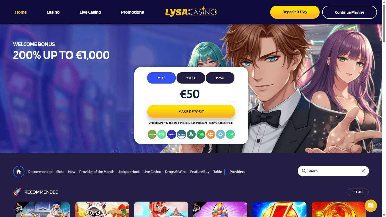 lysacasino_homepage_destkop