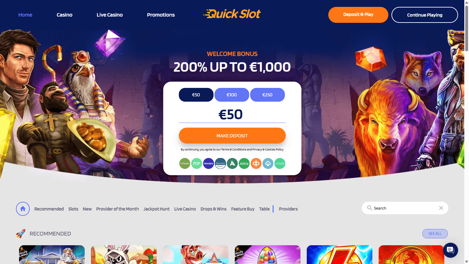 quickslot_casino_homepage_desktop