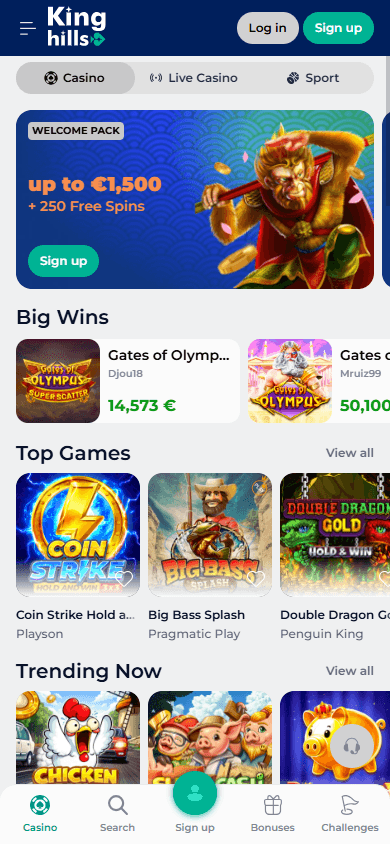 kinghills_casino_homepage_mobile