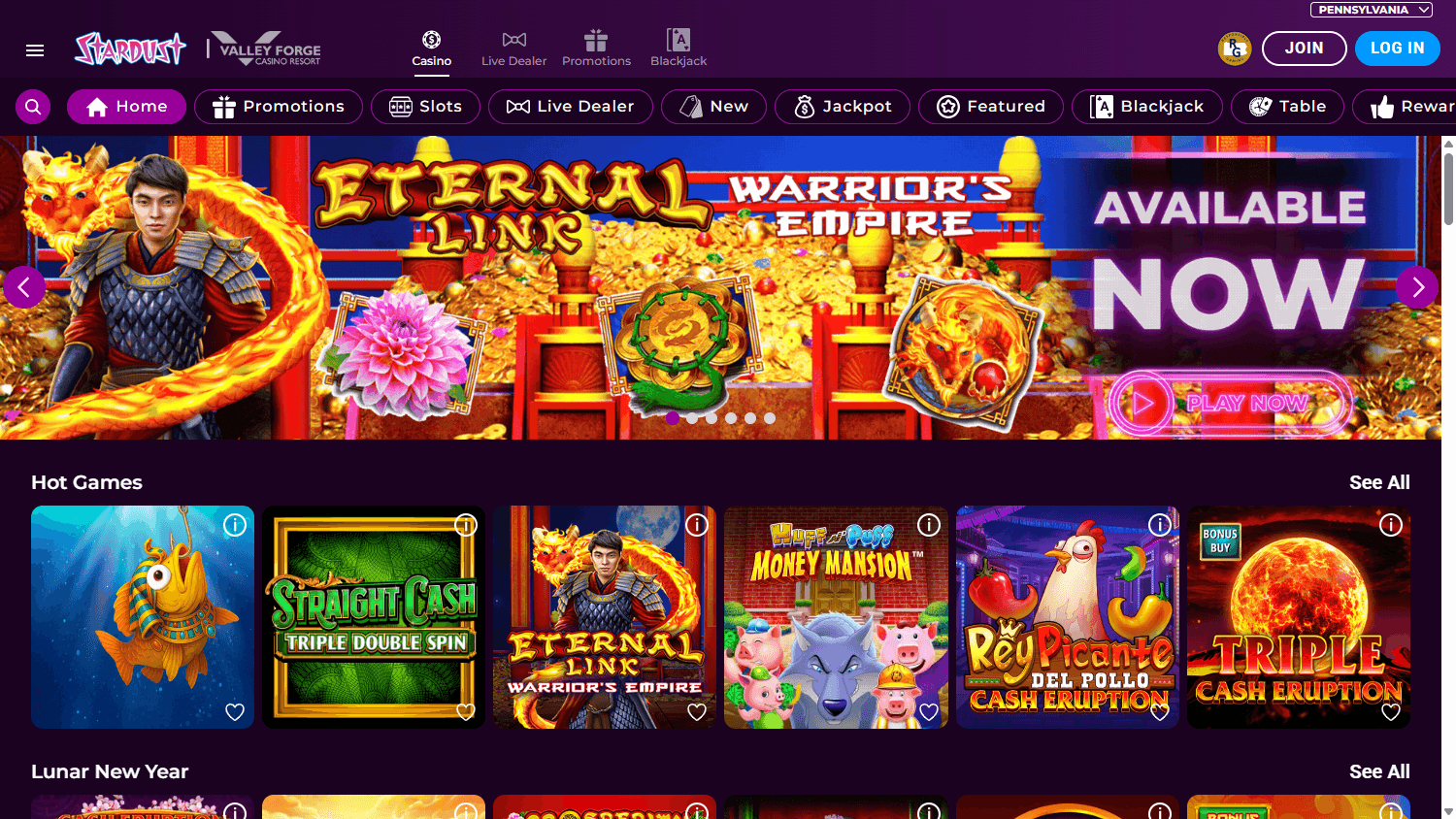 Stardust_Casino_PA_homepage_desktop