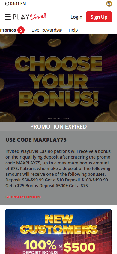 PlayLive!_Casino_PA_promotions_mobile