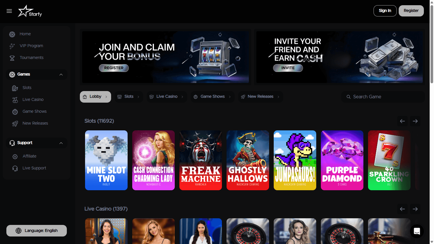 starfy_casino_homepage_desktop